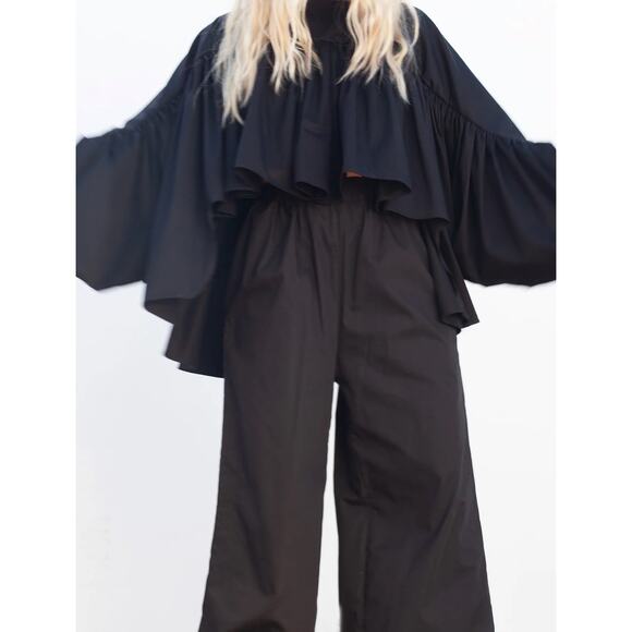 by Sloan 2 black poplin wide leg pants - Picture 7 of 7